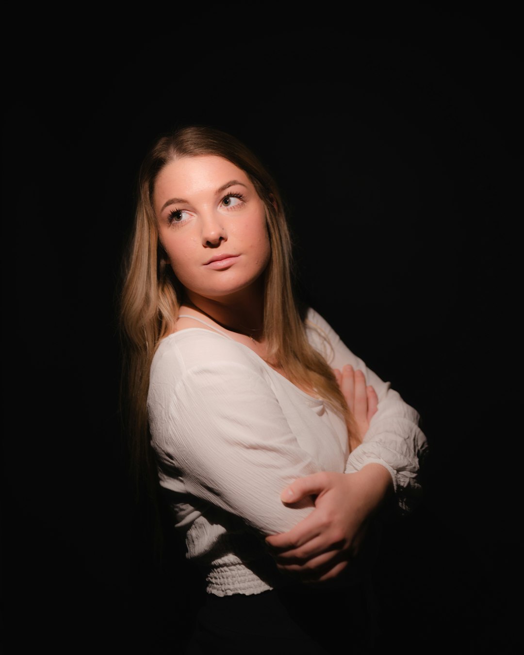 Studio portrait of a Finnish female broadcast producer