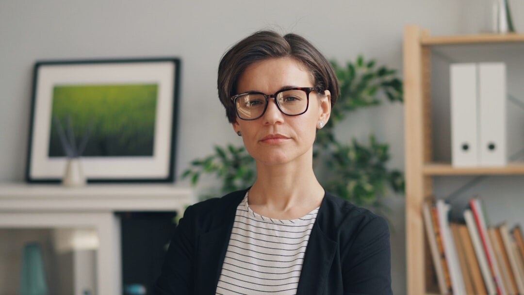 Studio portrait of a Finnish female content director